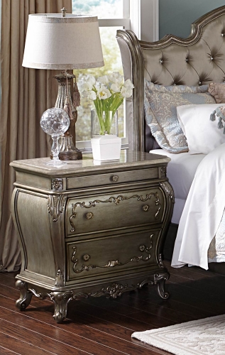 Florentina Night Stand - Silver/Gold