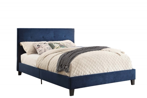 Brice Upholstered Platform Bed - Blue