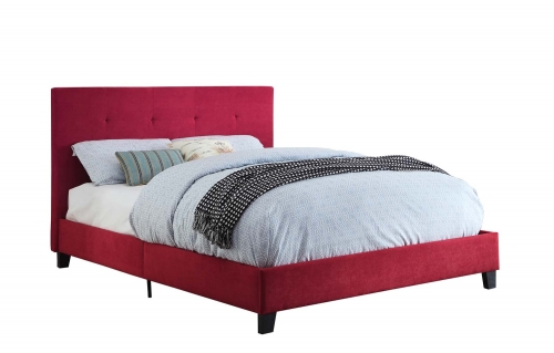 Brice Upholstered Platform Bed - Red