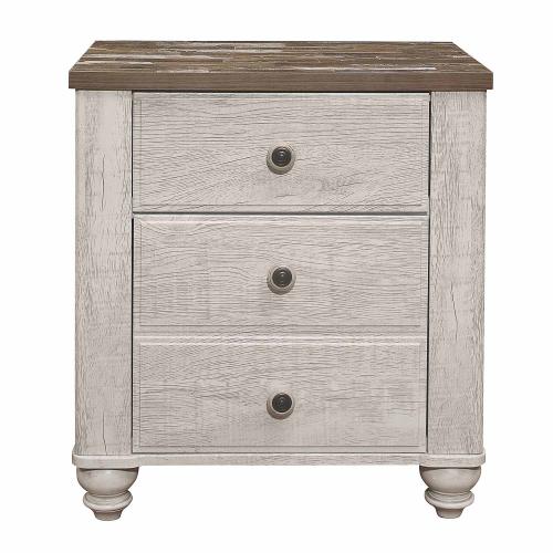 Nashville Night Stand - Antique White and Brown