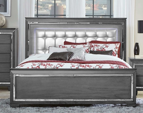 Allura Bed with LED Lighting - Gray