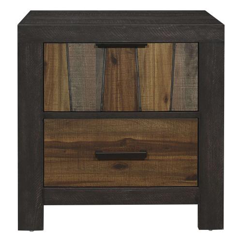 Cooper Night Stand - Wire-brushed multi-tone