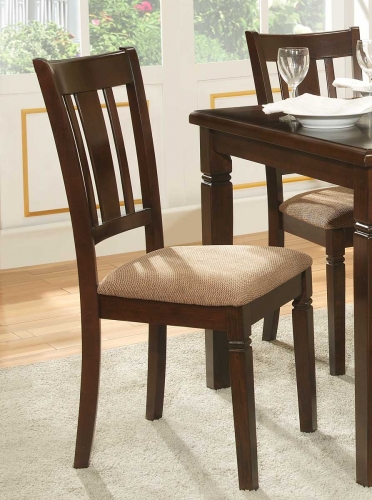 Devlin Side Chair - Espresso - Beige Fabric