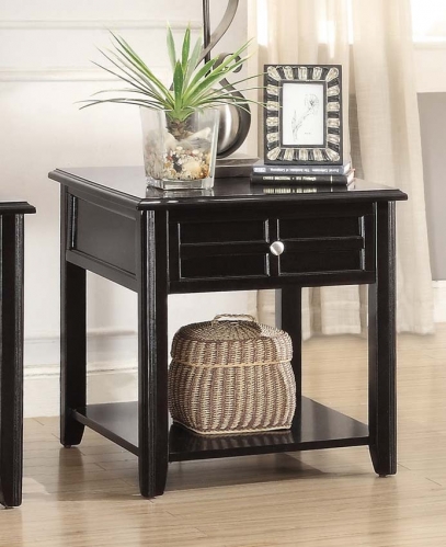 Homelegance Carrier End Table with Functional Drawer - Dark Espresso