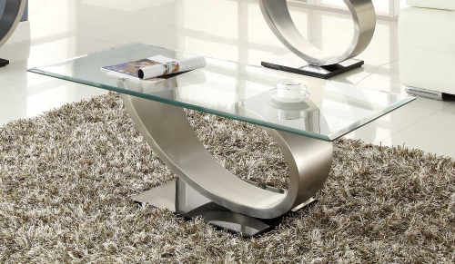 Silvera Cocktail Table - Brushed Chrome