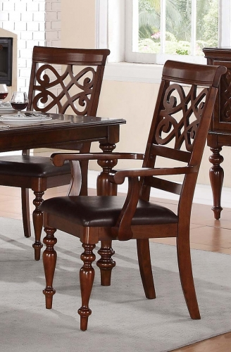 Creswell Arm Chair - Dark Brown Bi-Cast Vinyl - Rich Cherry