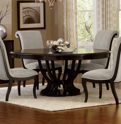 Savion Round/Oval Dining Table with Leaf - Espresso