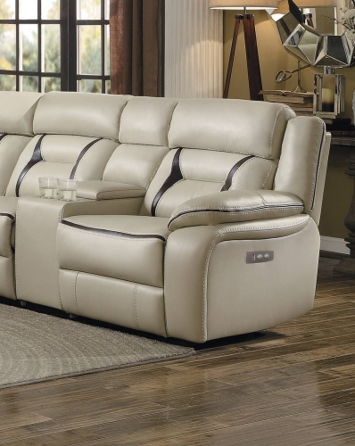 Homelegance Amite Power Right Side Facing Reclining Chair - Beige Leather Gel Match