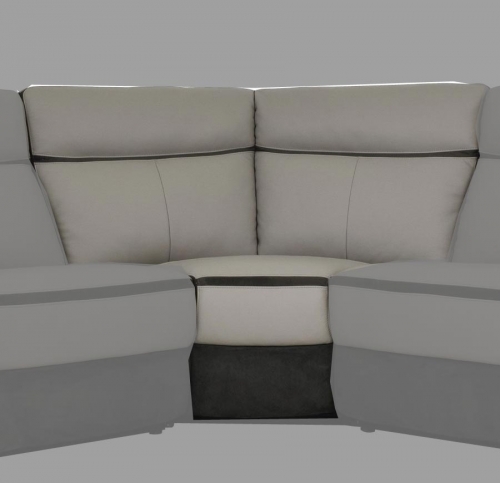 Homelegance Laertes Corner Seat - Top Grain Leather/Fabric - Taupe Grey