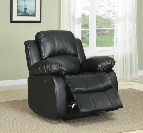 Homelegance Cranley Reclining Chair - Black Bonded Leather