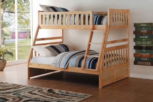 Homelegance Bartly Twin over Full Bunk Bed - Natural Pine
