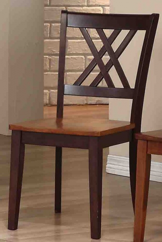 Double X-Back Dining Chair - Whiskey/Mocha