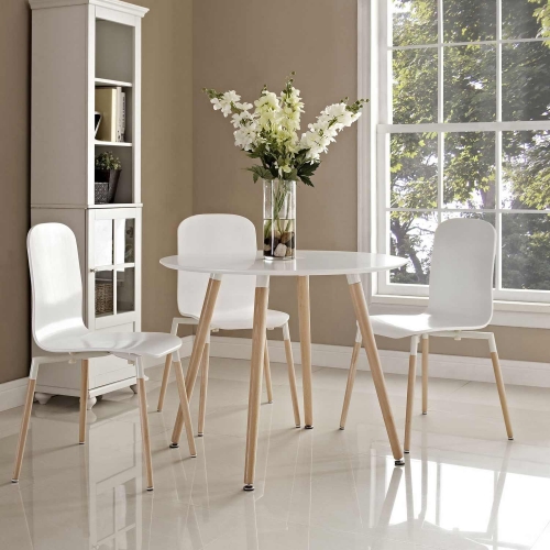 Track Circular Dining Table - White