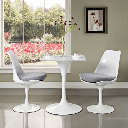 Lippa 24 Wood Top Dining Table - White
