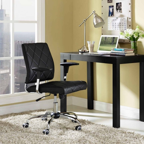 Lattice Vinyl Office Chair - Black