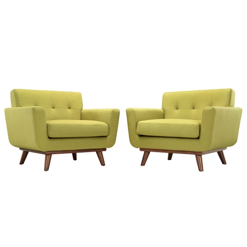 Modway Engage Armchair Wood Set of 2 - Wheatgrass