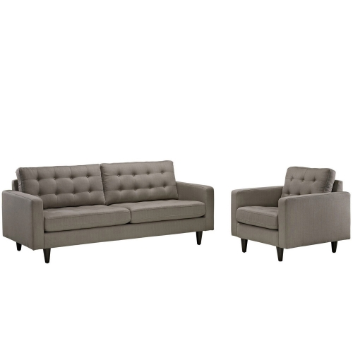 Modway Empress 2PC Armchair and Sofa Set - Granite