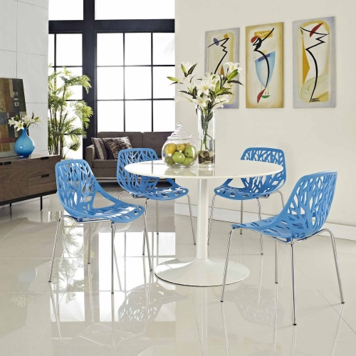Stencil 4PC Dining Side Chair Set - Blue