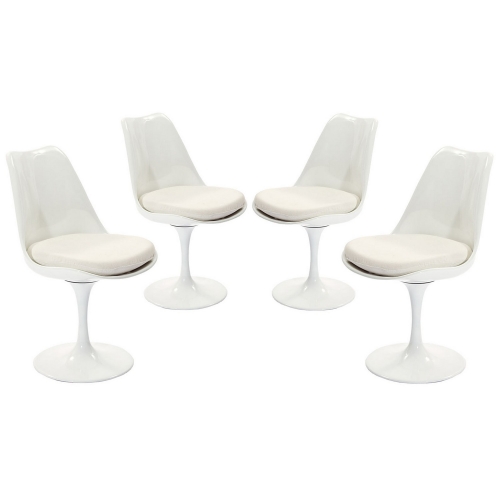 Lippa Dining Side Chair Fabric Set of 4 - White