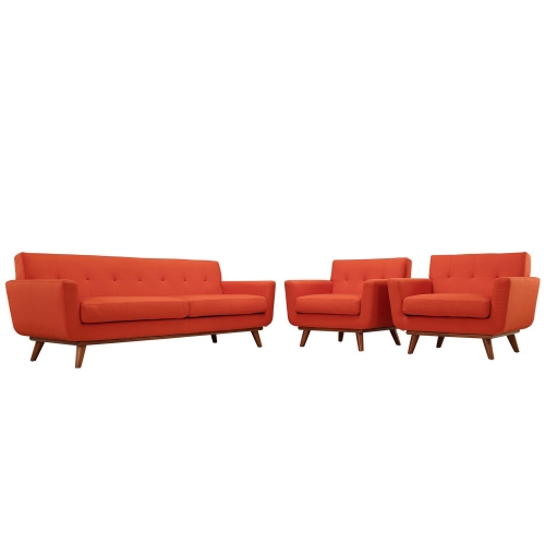 Engage Armchairs and Sofa Set of 3 - Atomic Red