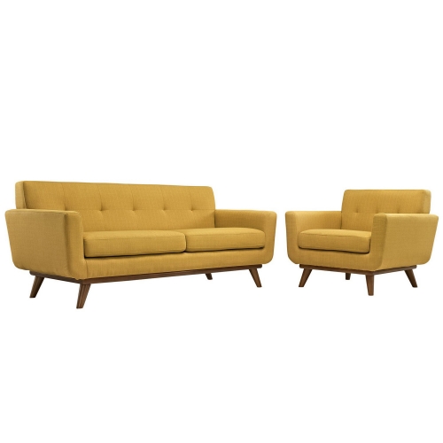 Engage Armchair and Loveseat Set of 2 - Citrus