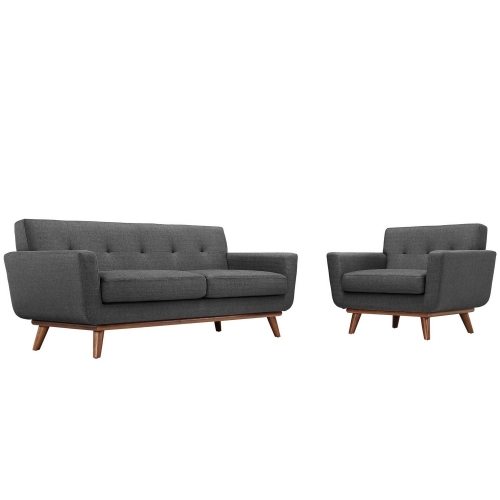 Engage Armchair and Loveseat Set of 2 - Gray