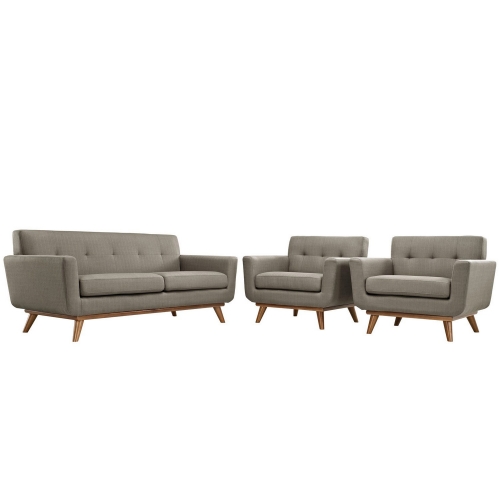 Engage Armchairs and Loveseat Set of 3 - Granite