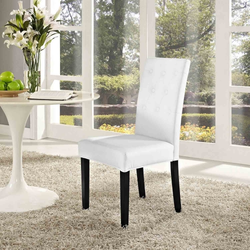 Confer Dining Vinyl Side Chair - White