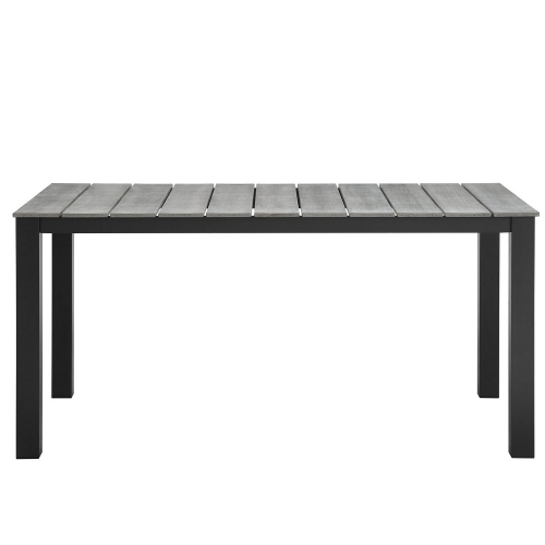 Maine 63 Outdoor Patio Dining Table - Brown/Gray