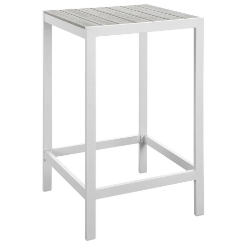 Maine Outdoor Patio Bar Table - White/Light Gray