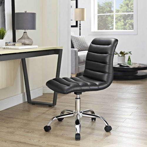 Modway Ripple Armless Mid Back Office Chair - Black