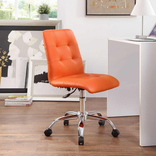 Prim Armless Mid Back Office Chair - Orange