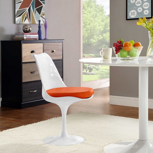 Lippa Dining Vinyl Side Chair - Orange