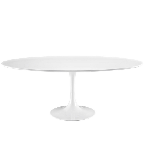 Lippa 78 Wood Top Dining Table - White