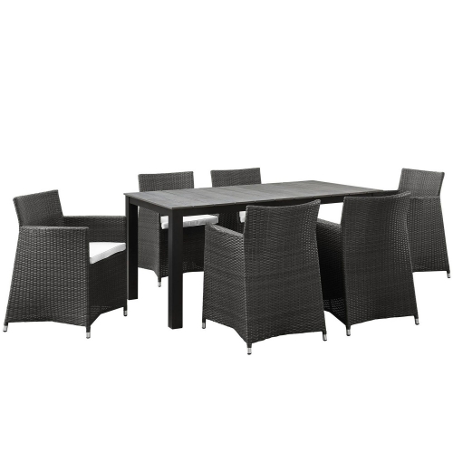 Junction 7 Piece Outdoor Patio Dining Set - Brown/White