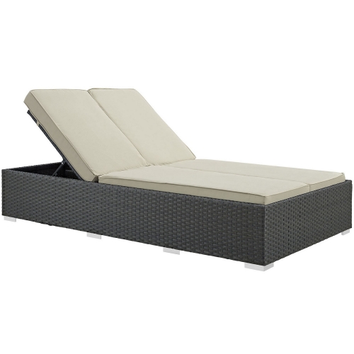 Sojourn Outdoor Patio Sunbrella Double Chaise - Chocolate Beige