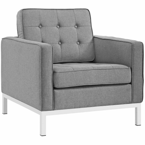Modway Loft Fabric Arm Chair - Light Gray
