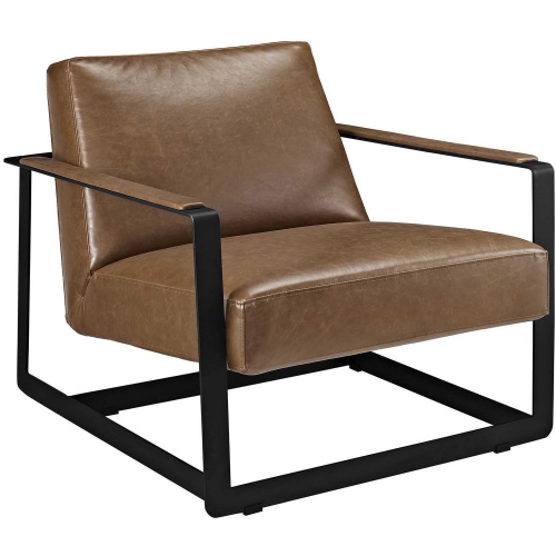 Seg Bonded Leather Accent Chair - Brown