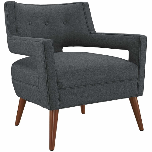 Sheer Fabric Arm Chair - Gray