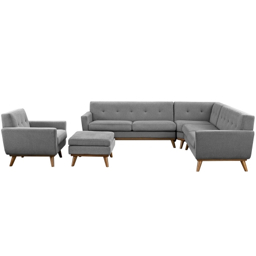 Engage 5 Piece Sectional Sofa - Gray