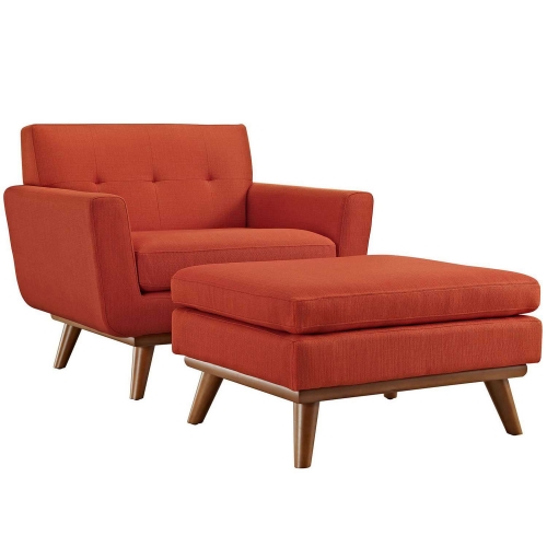 Engage 2 Piece Chair and Ottoman - Atomic Red