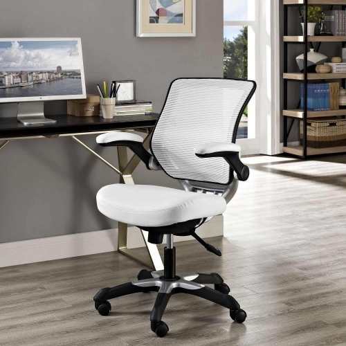 Edge Vinyl Office Chair - White