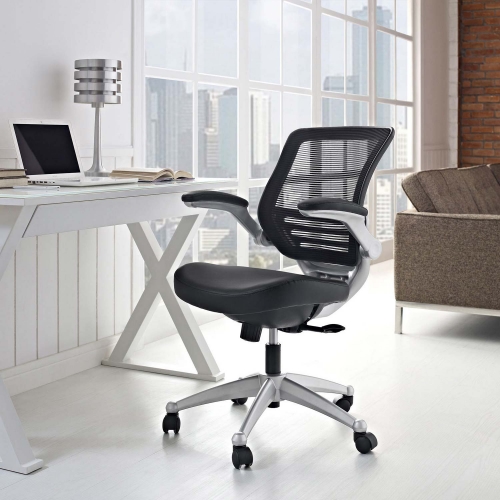 Edge Leather Office Chair - Black