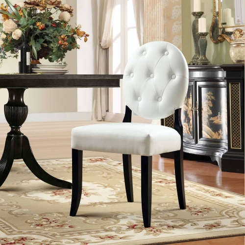 Button Dining Side Chair - White