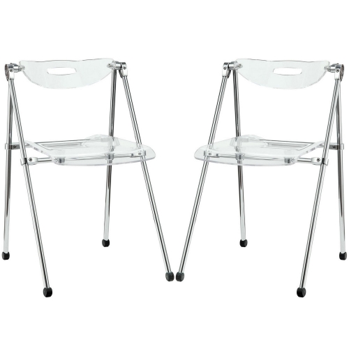 Telescope Set of 2 Dining Chairs - Clear