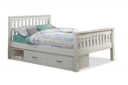 Highlands Harper Bed with Storage Unit - White