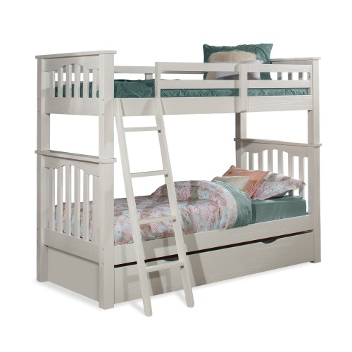 Highlands Harper Twin/Twin Bunk Bed with Trundle - White Finish