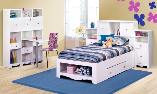 Nexera Pixel Youth Twin Low Bookcase Storage Bedroom Collection