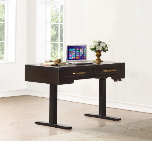 Greenwich 48-inch Power Lift Desk - Dark Walnut
