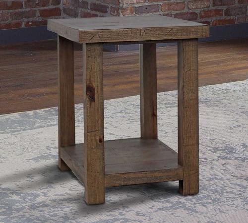 Lapaz Chairside Table - Rustic Worn Pine